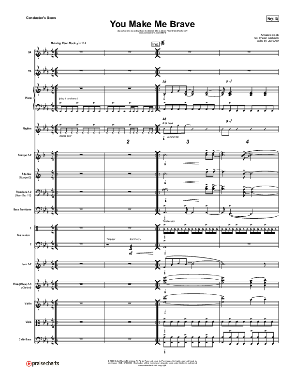 You Make Me Brave Conductor's Score (Amanda Lindsey Cook / Bethel Music)
