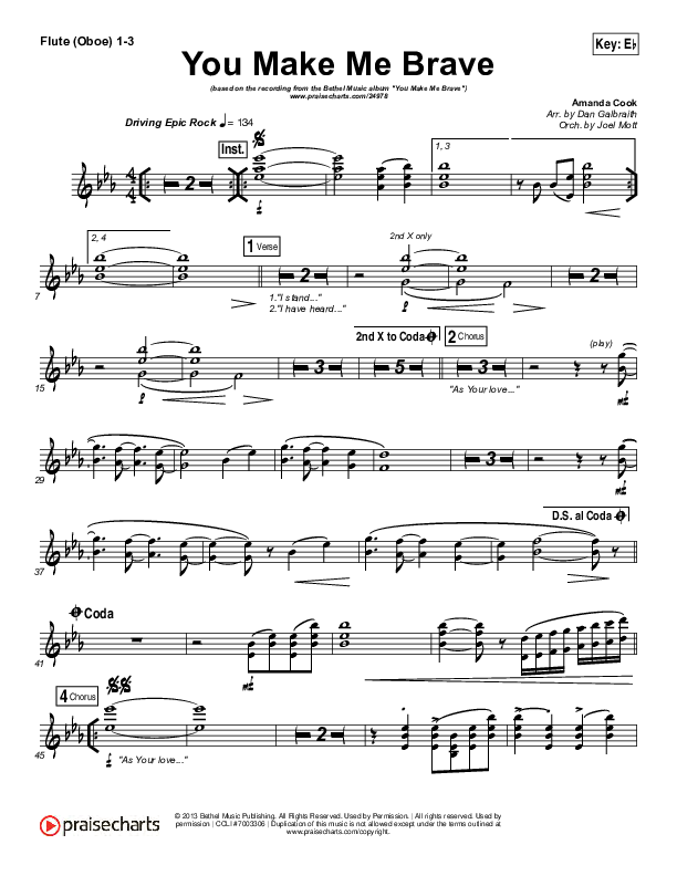 You Make Me Brave Wind Pack (Amanda Lindsey Cook / Bethel Music)