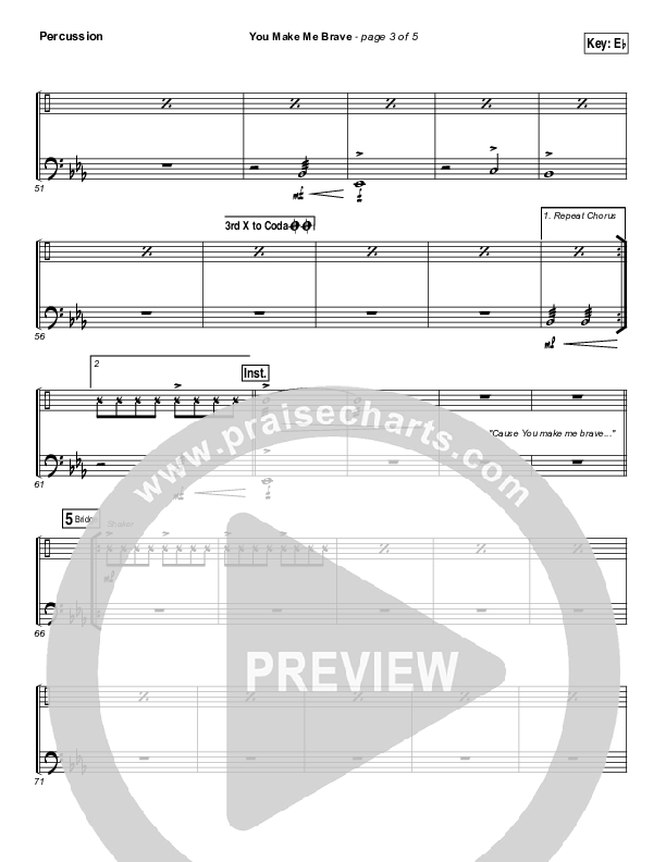 You Make Me Brave Percussion (Amanda Lindsey Cook / Bethel Music)