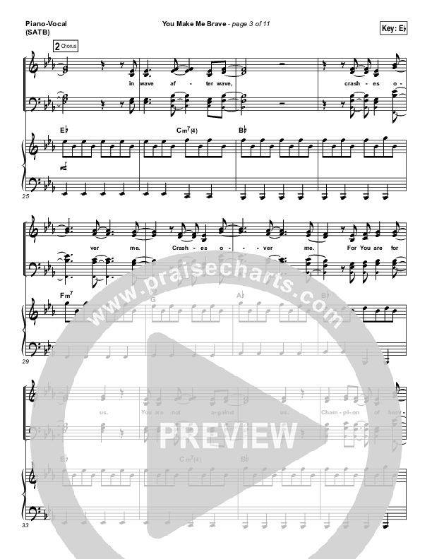 You Make Me Brave Piano/Vocal (SATB) (Amanda Lindsey Cook / Bethel Music)