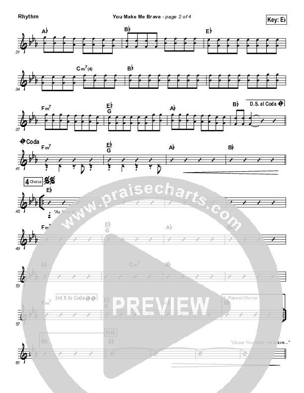 You Make Me Brave Rhythm Chart (Amanda Lindsey Cook / Bethel Music)