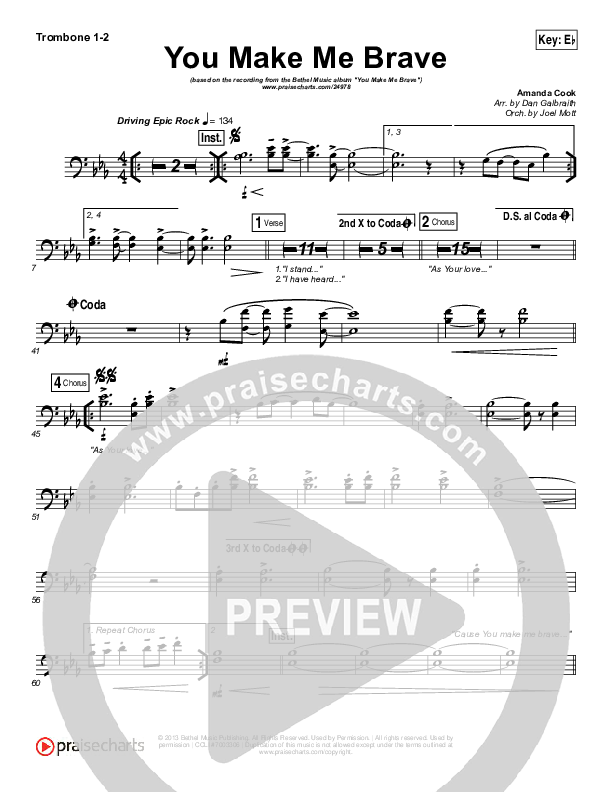 You Make Me Brave Trombone 1/2 (Amanda Lindsey Cook / Bethel Music)