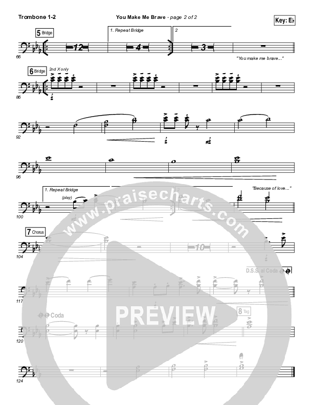 You Make Me Brave Trombone 1/2 (Amanda Lindsey Cook / Bethel Music)