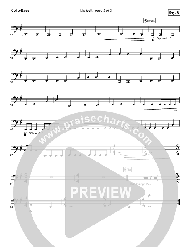 It Is Well Cello/Bass (Kristene DiMarco / Bethel Music)