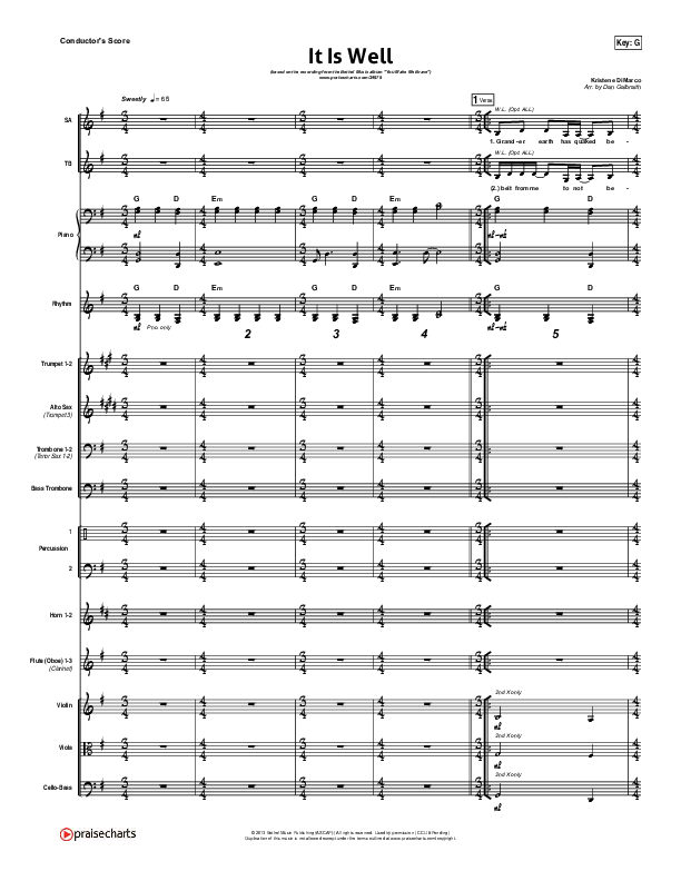 It Is Well Conductor's Score (Kristene DiMarco / Bethel Music)