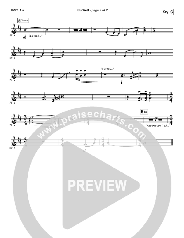 It Is Well French Horn 1/2 (Kristene DiMarco / Bethel Music)