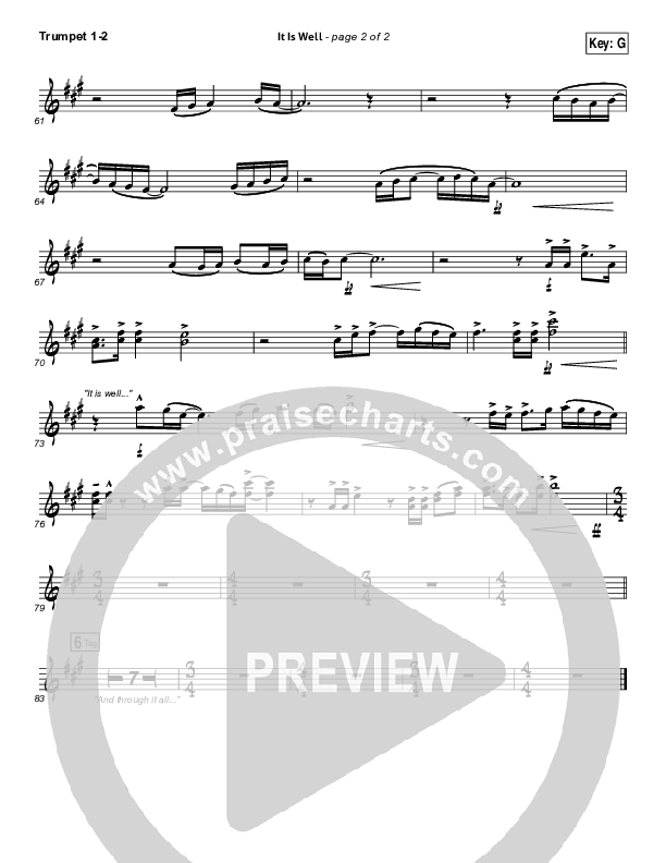 It Is Well Trumpet 1,2 (Kristene DiMarco / Bethel Music)