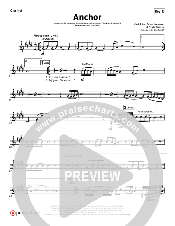 Anchor Clarinet (Leah Valenzuela / Bethel Music)