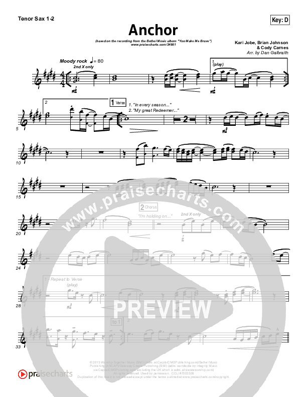 Anchor Tenor Sax 1/2 (Leah Valenzuela / Bethel Music)