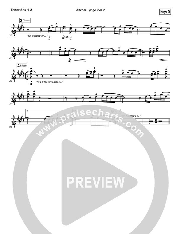 Anchor Tenor Sax 1/2 (Leah Valenzuela / Bethel Music)