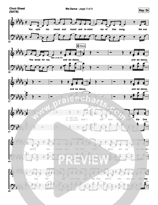 We Dance Choir Sheet (SATB) (Bethel Music)