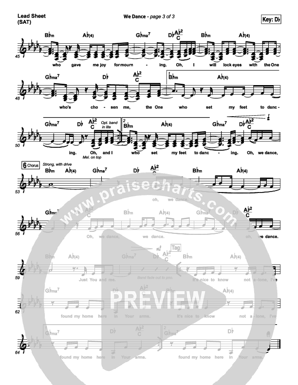 We Dance Lead Sheet (SAT) (Bethel Music)