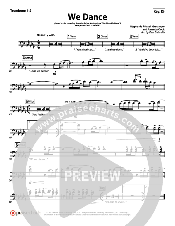 We Dance Trombone 1/2 (Bethel Music)
