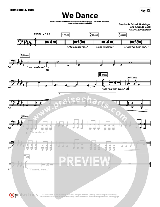 We Dance Trombone 3/Tuba (Bethel Music)