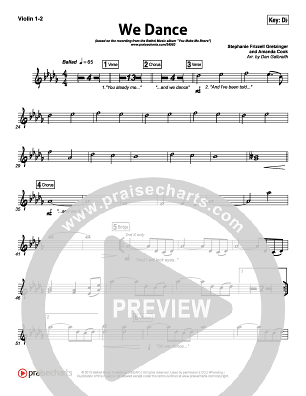 We Dance Violin 1/2 (Bethel Music)