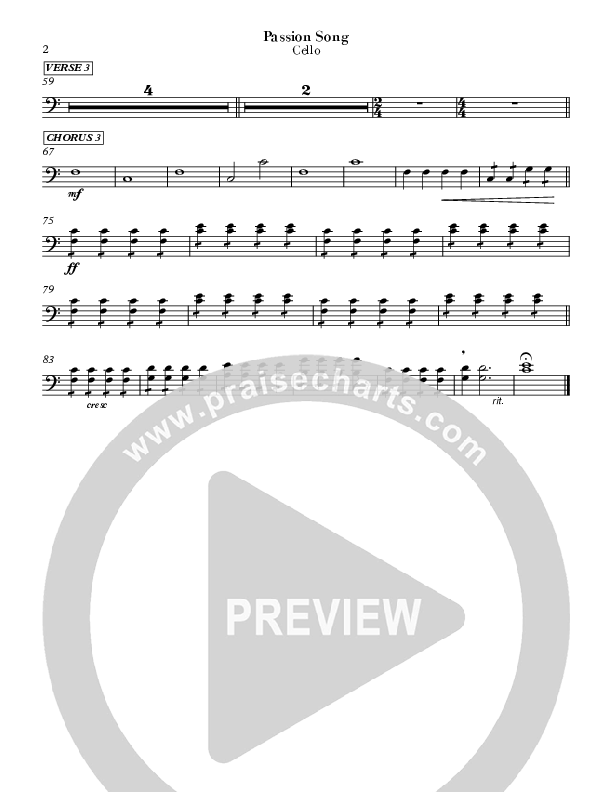 Passion Song (Live) Cello (Sean Carter)