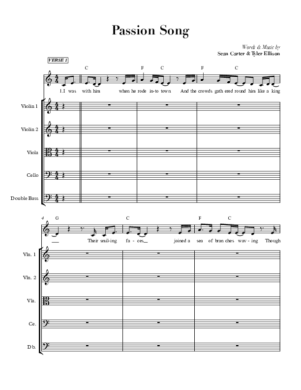 Passion Song (Live) Conductor's Score (Sean Carter)