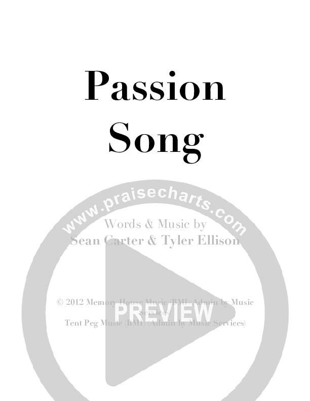 Passion Song (Live) Cover Sheet (Sean Carter)