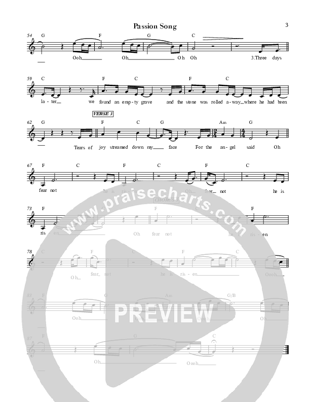 Passion Song (Live) Lead Sheet (Sean Carter)