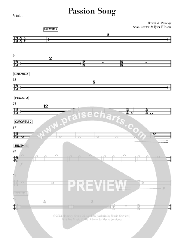 Passion Song (Live) Viola (Sean Carter)