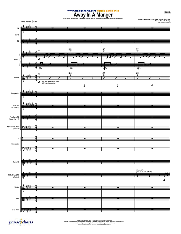 Away In A Manger Conductor's Score (PraiseCharts Band / Arr. Daniel Galbraith)