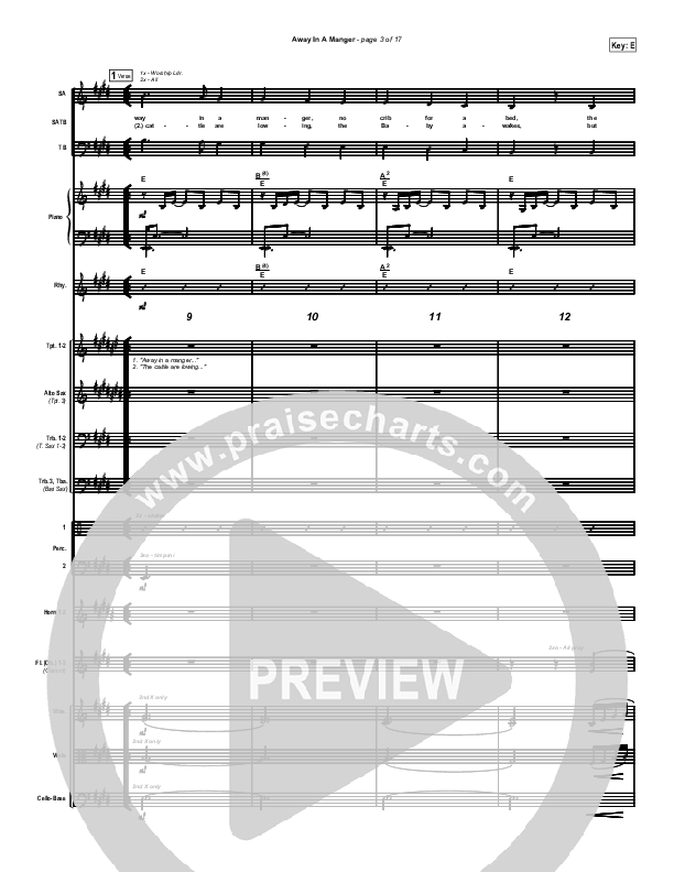 Away In A Manger Conductor's Score (PraiseCharts Band / Arr. Daniel Galbraith)