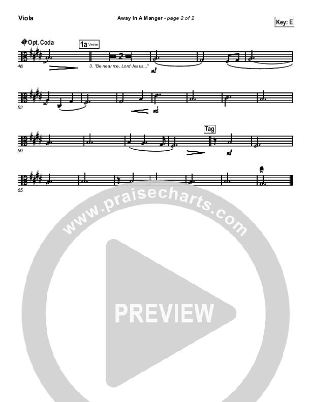 Away In A Manger Viola (PraiseCharts Band / Arr. Daniel Galbraith)