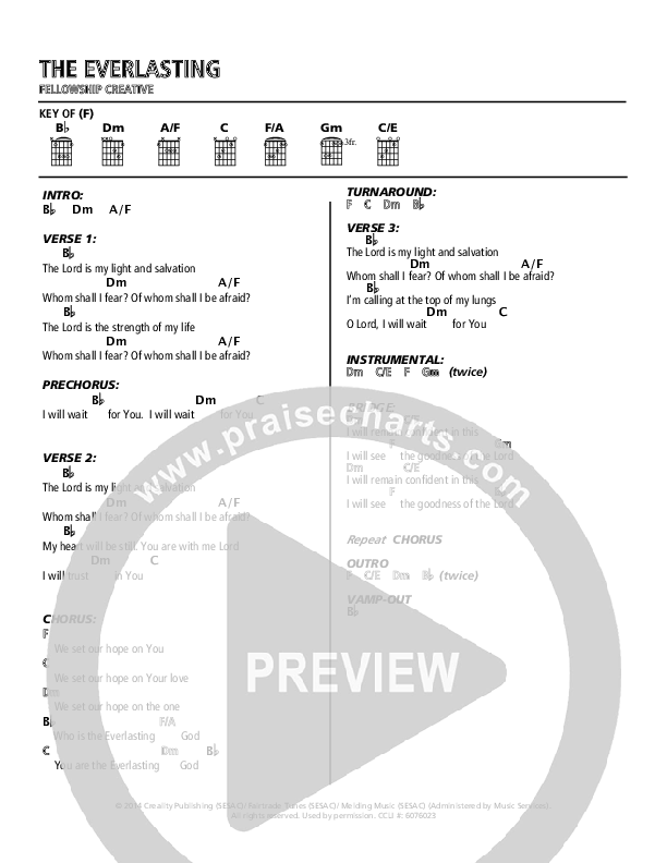 The Everlasting Chords & Lyrics (Fellowship Creative)
