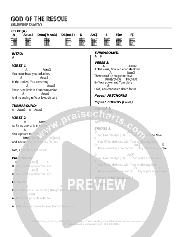 God Of The Rescue Chords & Lyrics (Fellowship Creative)