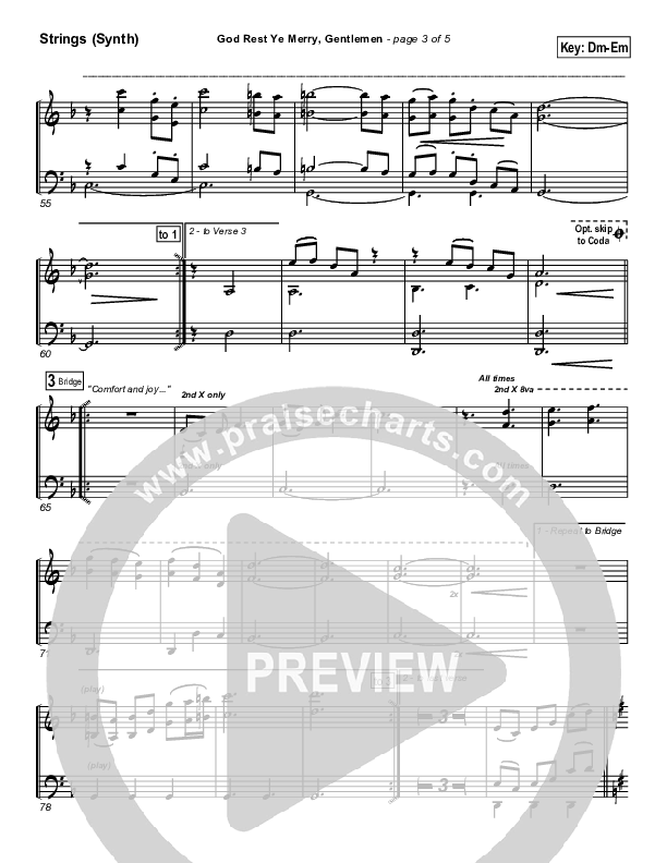 God Rest Ye Merry Gentlemen String Pack (PraiseCharts Band / Arr. Daniel Galbraith)