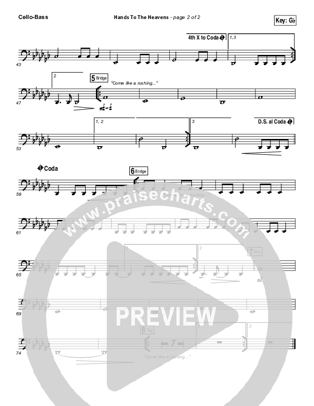 Hands To The Heavens Cello/Bass (Kari Jobe)