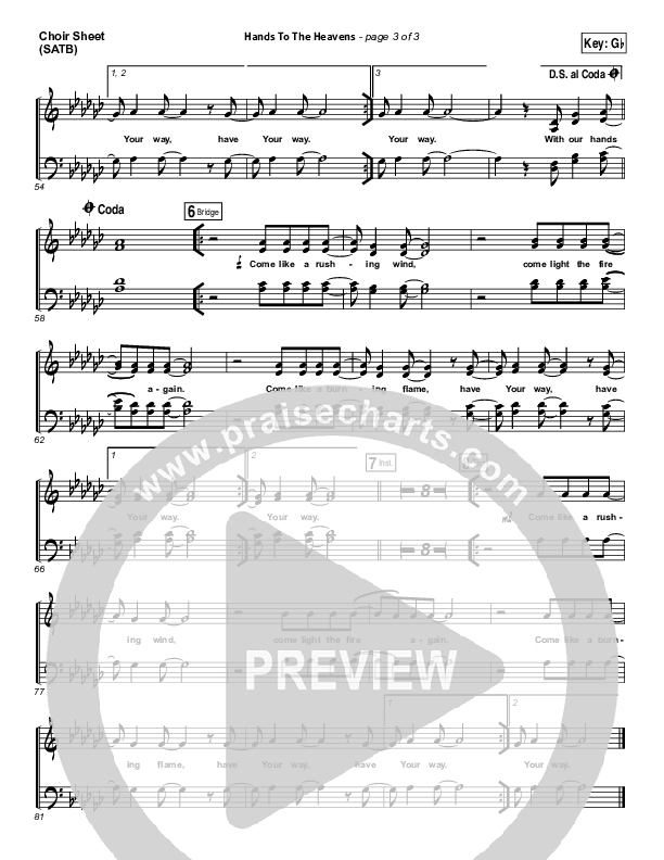 Hands To The Heavens Choir Vocals (SATB) (Kari Jobe)