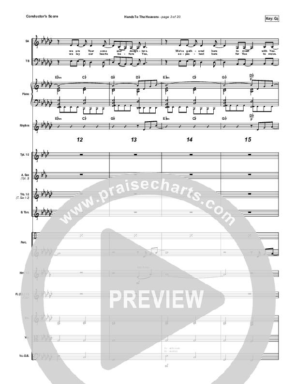 Hands To The Heavens Conductor's Score (Kari Jobe)