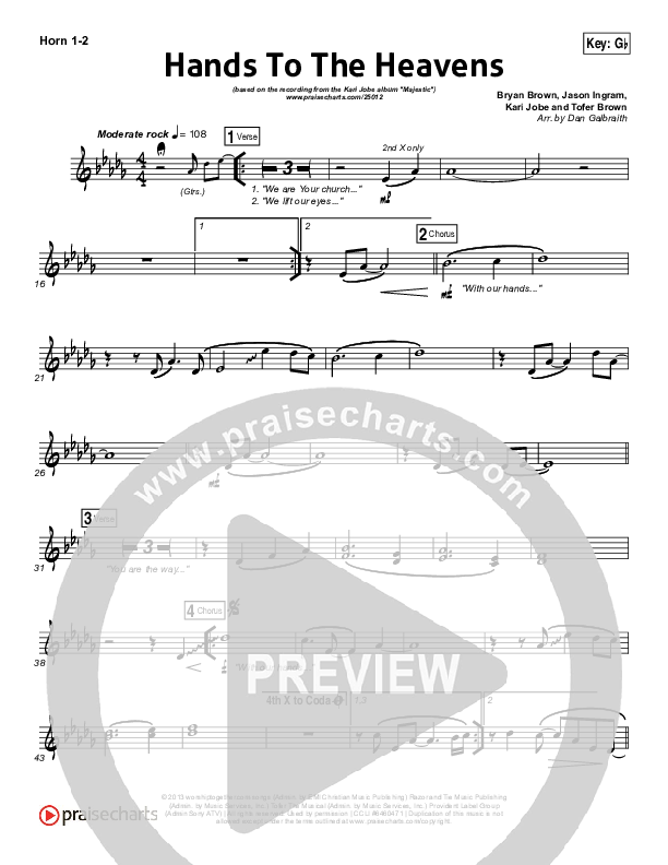 Hands To The Heavens Brass Pack (Kari Jobe)