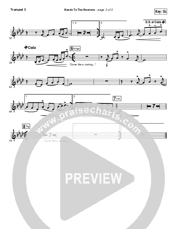 Hands To The Heavens Trumpet 3 (Kari Jobe)