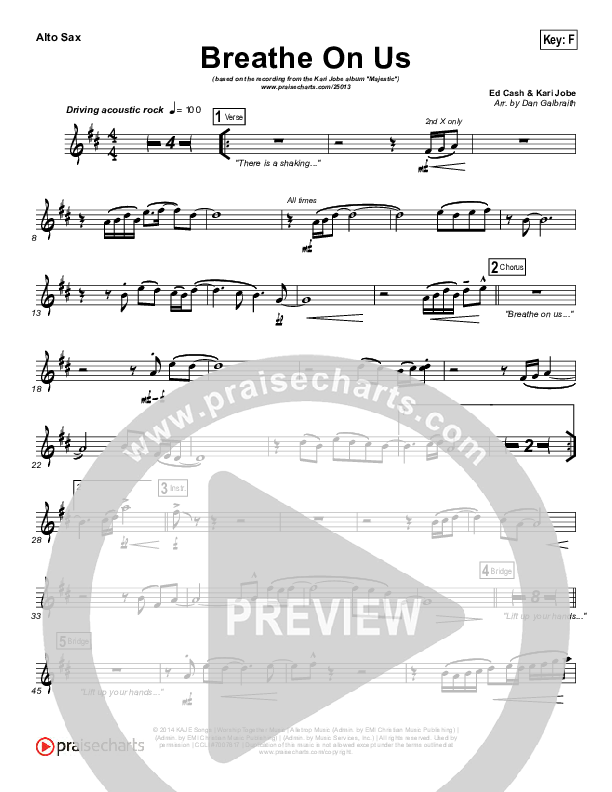Breathe On Us Alto Sax (Kari Jobe)