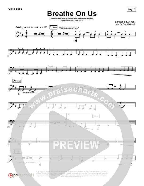 Breathe On Us Cello/Bass (Kari Jobe)