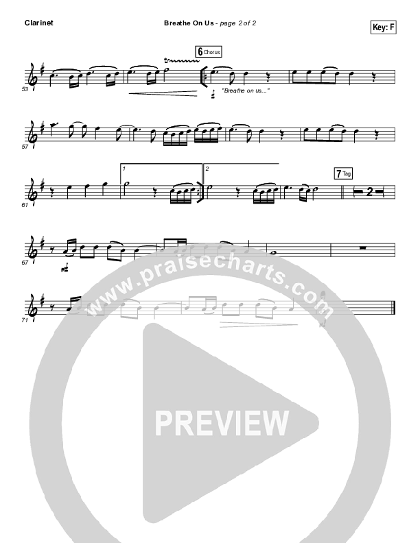 Breathe On Us Clarinet (Kari Jobe)