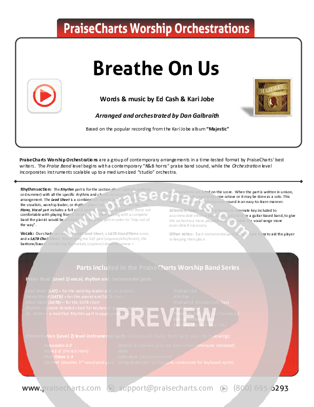 Breathe On Us Cover Sheet (Kari Jobe)