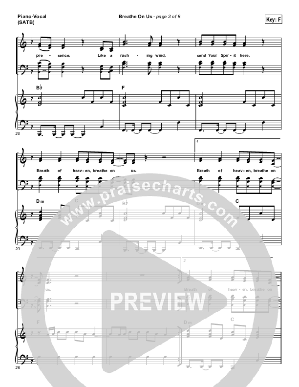 Breathe On Us Piano/Vocal (SATB) (Kari Jobe)