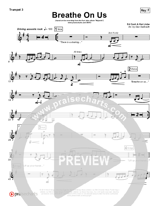 Breathe On Us Trumpet 3 (Kari Jobe)