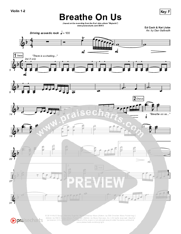 Breathe On Us Violin 1/2 (Kari Jobe)