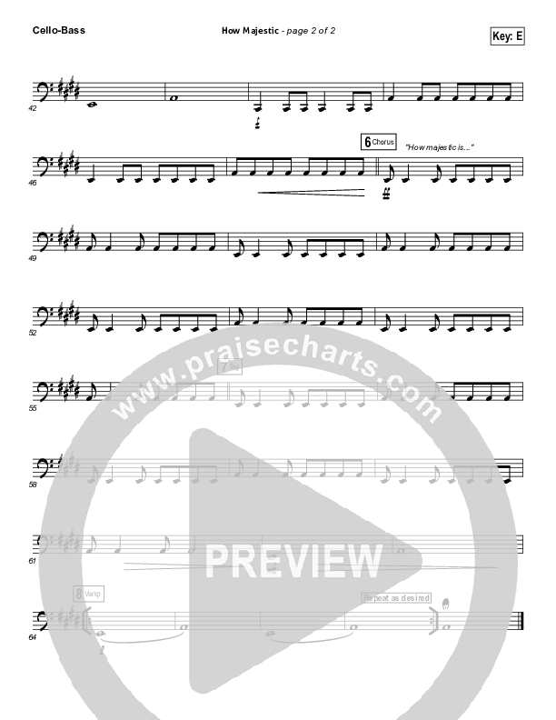How Majestic Cello/Bass (Kari Jobe)