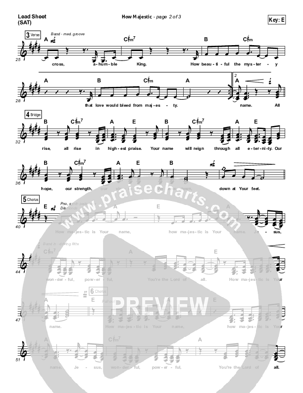 How Majestic Lead Sheet (SAT) (Kari Jobe)