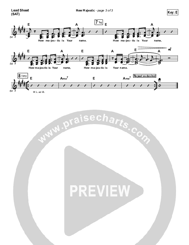 How Majestic Lead Sheet (SAT) (Kari Jobe)