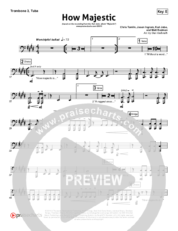 How Majestic Trombone 3/Tuba (Kari Jobe)