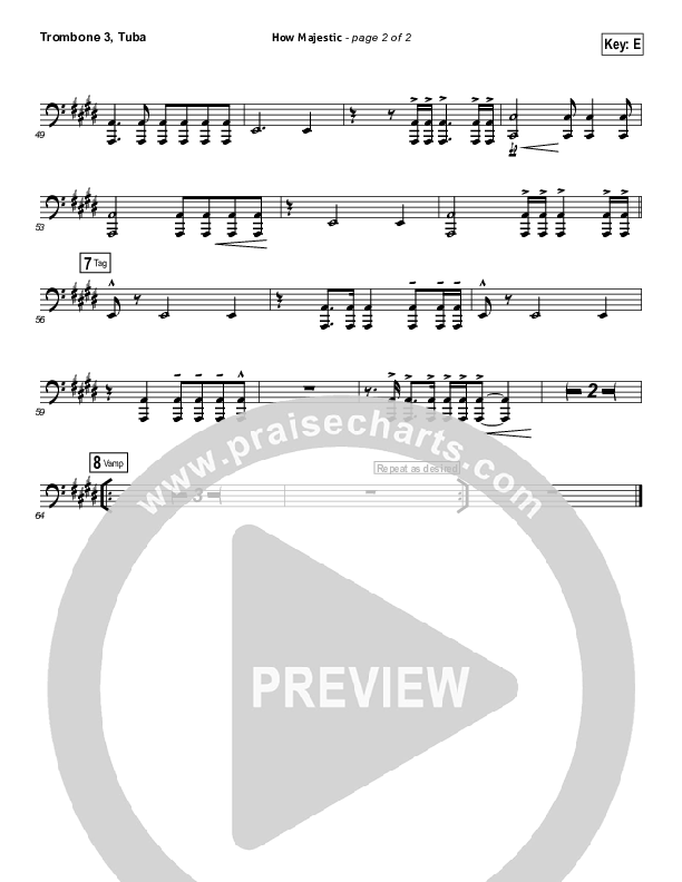 How Majestic Trombone 3/Tuba (Kari Jobe)