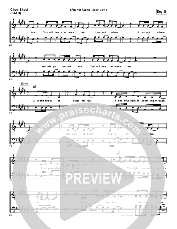 I Am Not Alone Choir Vocals (SATB) (Kari Jobe)