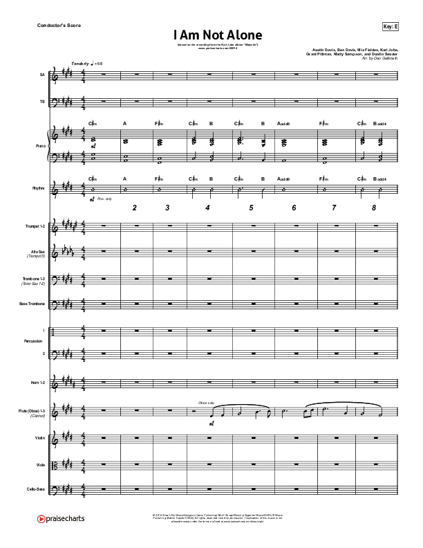 I Am Not Alone Conductor's Score (Kari Jobe)