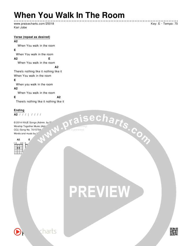 When You Walk In The Room Chords & Lyrics (Kari Jobe)